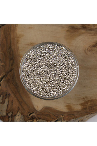 Prestij Boncuk Mărgele de nisip argintiu ABC - 2 mm, 500 grame, 12/0-1109