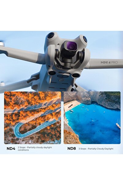 K&F CONCEPT DJI Mini 4 Pro için ND Filtre SETİ ( ND4 + ND8 + ND16 + ND32 + ND64 + ND1000 Uyumlu )