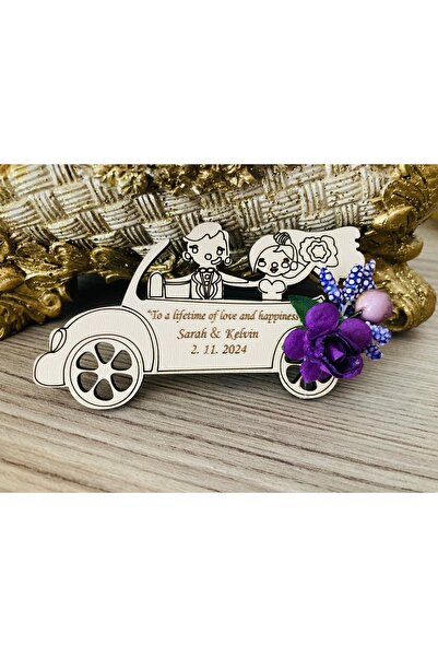 guluslazerkesim 25 ADET AHŞAP GELİN DAMAT VE GELİN ARABASI MAGNET NİŞAN DÜĞÜN...