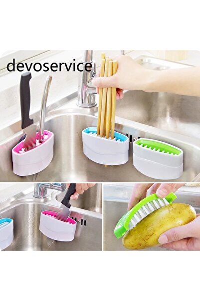 Doori فرشاة تنظيف ملعقة مع كوب شفط - لأدوات المائدة والخضروات والفواكه والبطا...