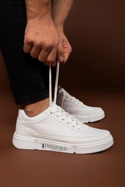 Zerenyus Sz90000 Faux Leather Casual Sneaker - Lace-Up, Άνετα, Αθλητικά Όλες τις Εποχές