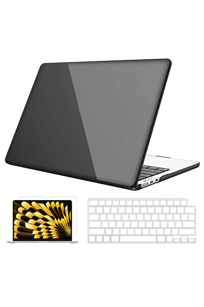 NovStrap Apple MacBook Air M3 - 13.6 Inch A3113 Glossy Case + Clear Keyboard Case+Film