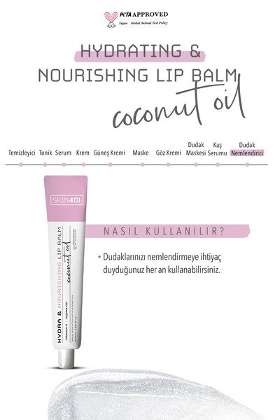 Skin401 Yoğun Nemlendirici ve Besleyici Dudak Balmı 15 ml – Kuru ve Çatlamış Dudaklar İçin, E Vitamini + Jojoba Yağı