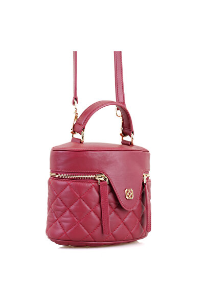 Desa Azelie Claret Red Women's Quilted Leather Handbag