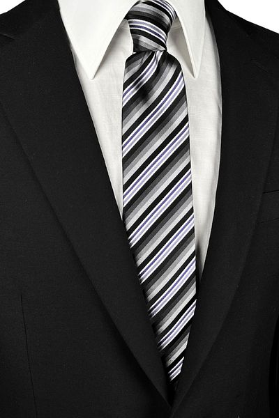 1001 Kravat Lilac Striped 7.5 cm Wide Silk Tie