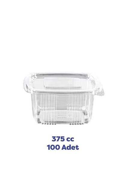 TiriStore Tiri Store 375 Cc Leak Proof Plastic Container with Lid 100 Pieces Clear