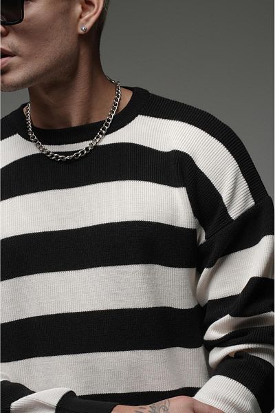 Butik Пуловер с райета и кръгло деколте Trend We Oversize