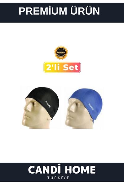 HOBİ CONDİ Premium Special Series - Waterproof Silicone Swim and Elastic Swimming Cap Set of 2