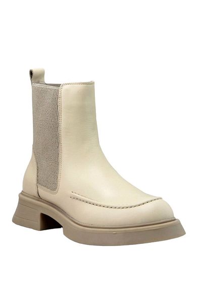 AYAKTA MODA Albini 10087 Γυναικείες Μπότες από Γνήσιο Δέρμα - Μπεζ