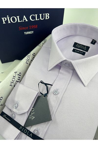Piola Club Ανδρικό πουκάμισο Lilac Slim fit