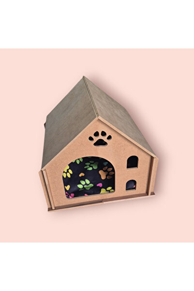 Regina Ahşap kedi evi demonte minderli