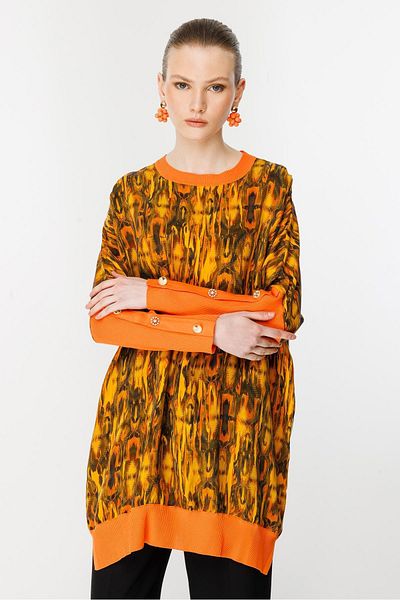 Ghisa 4583 Ghi̇sa - Knitwear Detail Tunic