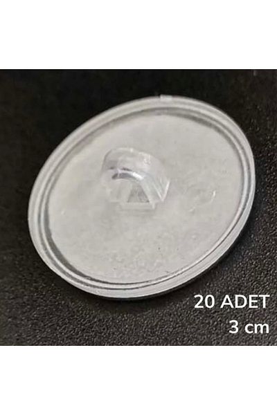 Astra Market 20 Pieces Transparent Round 3 Cm Diameter Strong Disc Adhesives