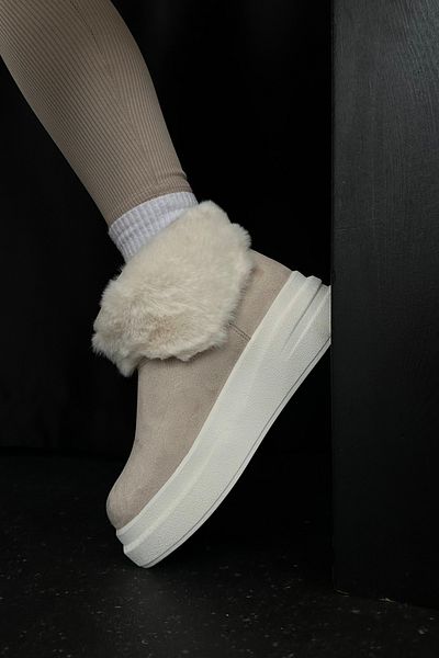 Mupa Shoes Γυναικείες Μπότες ΜΠΕΖ Suede - Γούνινες και Κομψές