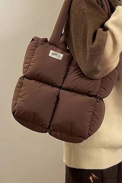 BAHELS Viral Brown Puffy Bag - Τσάντα χειρός και ώμου