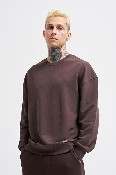 Machinist Ανδρικό φούτερ Basic Oversize καφέ