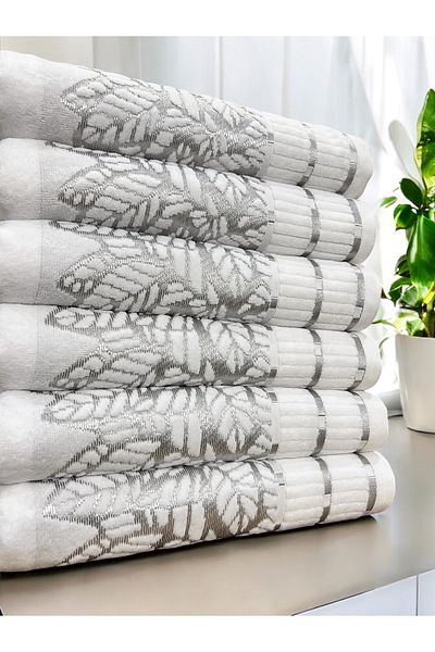 AYHANHOME Πετσέτα χεριών και προσώπου 6 LI Velvet Luxury Jacquard Dowry 50x90