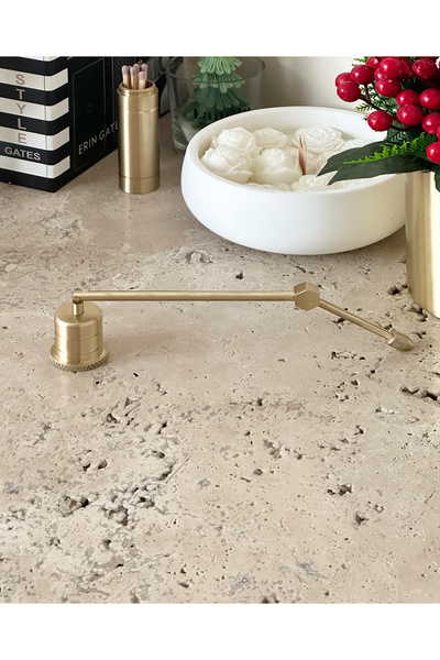 LUKREA Pirinç El Yapımı Büyük Altıgen Mum Söndürme