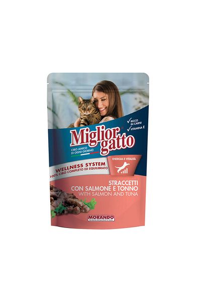 Miglior Gatto Salmon and Tuna Cat Food Pouch - 100 g