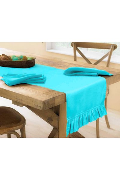Bc Home 40x140 سم فيروزي مكشكش ناعم - مخمل، بوهيمي، إسكندنافي، رأس السنة الجديدة