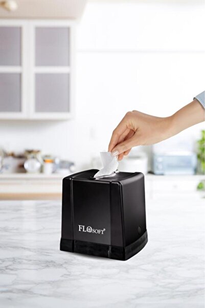 Flora Cömert Peçetelik, Dekoratif Peçete Dispenseri ve Düzenleyicisi F291 Siyah