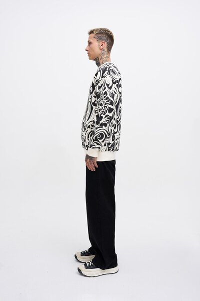 Machinist Ανδρικό φούτερ εκρού με στάμπα με κρανίο