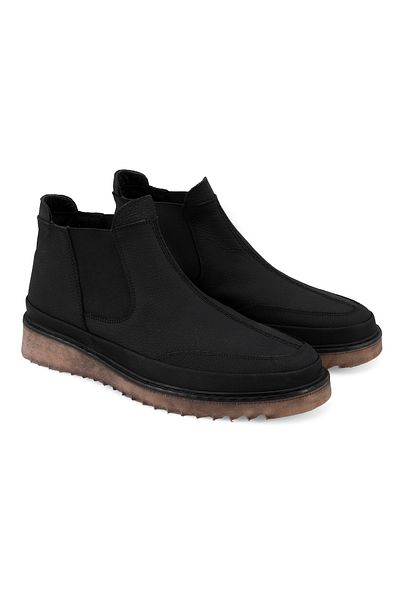 Desa Aniana Black Men's Leather Chelsea Boots