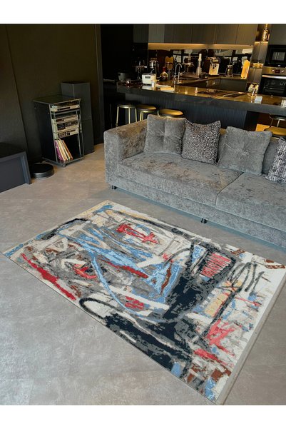 Rugs Modern Halı Barcelona Collection Multicolored Abstract Patterned Woven B...