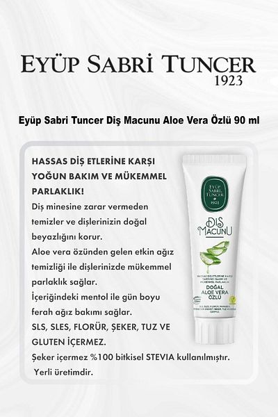 Eyüp Sabri Tuncer Toothpaste with Aloe Vera Extract - 90ml, Buy 5, Pay 4, Rosie Cotton