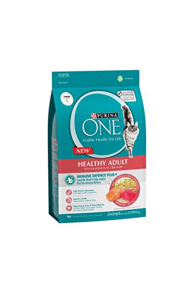 Purina One طعام القطط الجاف الصحي للبالغين مع سمك السلمون والتونة - 2.7 كجم