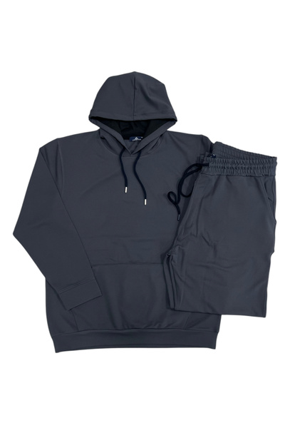 lacaton Large Size Kangaroo Pocket Tracksuit Set - Hooded