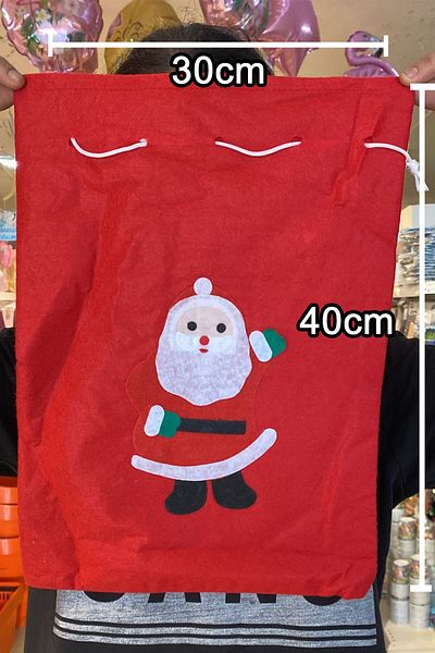 Parti dolabı 1 Piece Christmas Gift Distribution Sack with Santa Claus Head Figure Decorative Sack Ornament 30x40cm