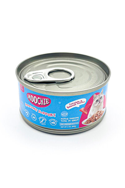 MOOCHIE طعام القطط المعلب مع التونة المفرومة في المرق - 85 جرام