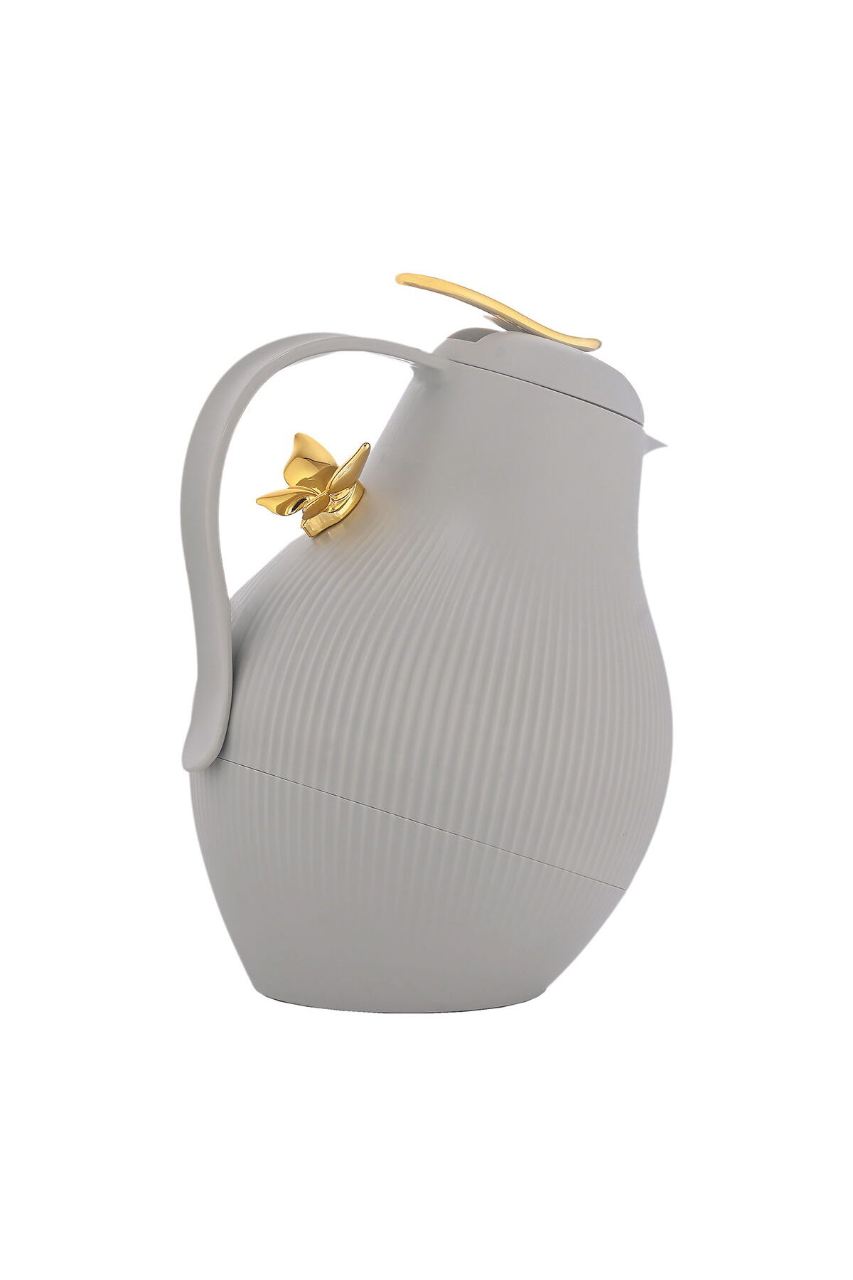 Alsaif Gallery Dora Thermos, Dark Gray, Golden Butterfly, 1.5 Liters