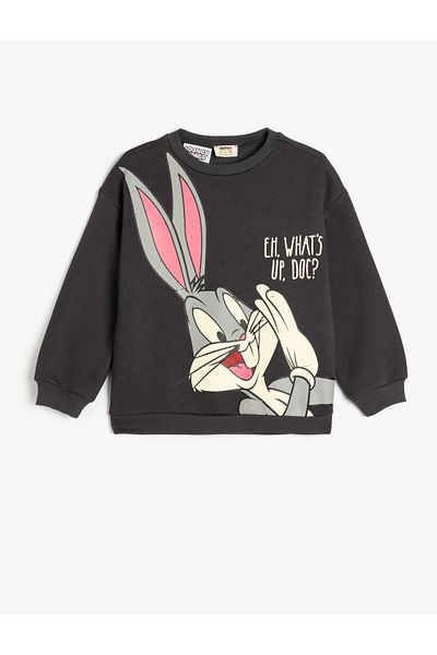 Koton Bugs Bunny Licensed Long Sleeve Raster Sweatshirt - Crew Neck