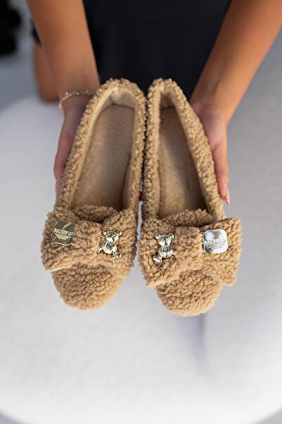 Beyond Women's Mink Gurva Teddy Bear Buckle Plush Home Flats 1cm Byndshr01