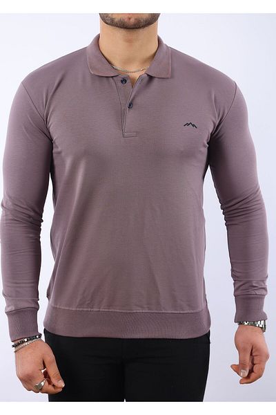 LOADER Plus Size Polo Collar Sweatshirt