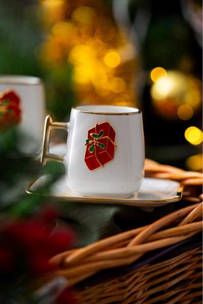ACAR Christmas Red Pack 2 Persons Turkish Coffee Cup