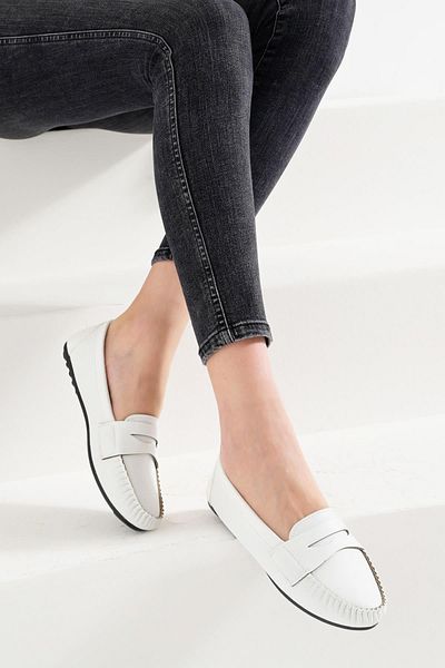 Beyond Woman White College Casual Daily Ballerina Shoes Bynddem01