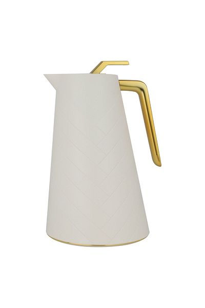 Alsaif Gallery Glory Pro Thermos Light Beige Golden Handle 1.5 Liter