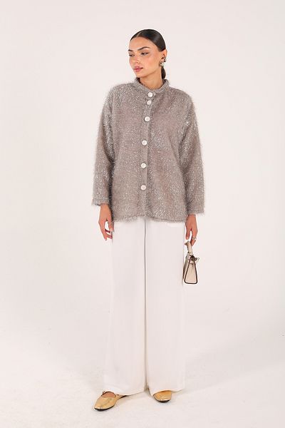 Melike Tatar Mink Buttoned Cardigan 32-3413