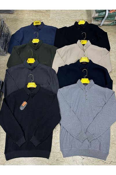 BAYMAN Men's Shirt Collar Selanic Sweater