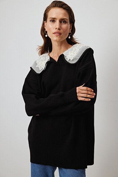 Touché Privé GULER PRELUCRAT DETALAT TRicotaj Pulover