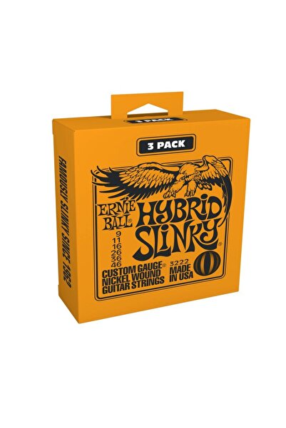 Ernie Ball P03222 9-46 Hybrid Slinky Electric Wire Set 3 Pack