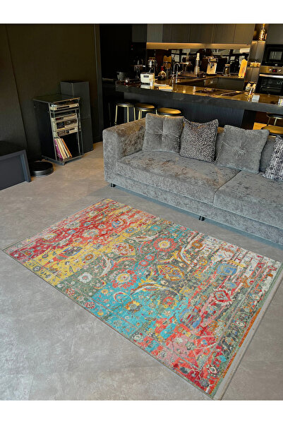 Rugs Modern Halı Barcelona Koleksiyonu Çok Renkli Eskitme Görünümlü Gelenekse...