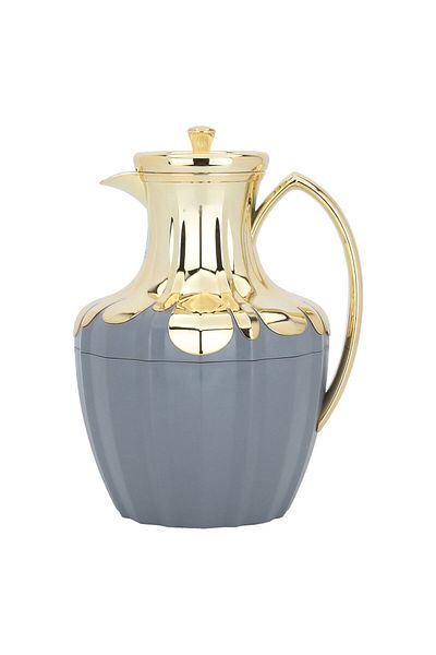 Alsaif Gallery Shaden Thermos, Dark Gray And Gold, 1 Liter