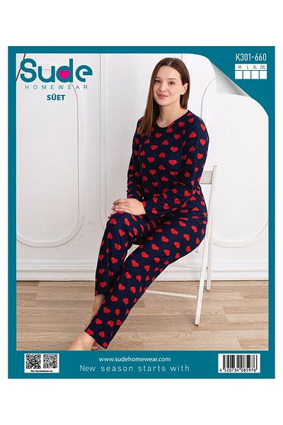 Sude Women's Suede Cotton Pyjamas Suit