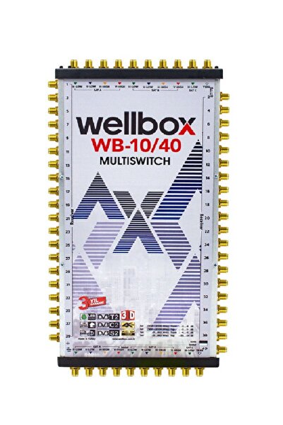 wellbox 10/40 Yüksek Sinyal Toplama Özellikli 40 Daireli Merkezi Uydu Santralı Adaptör Dahil Multiswitch