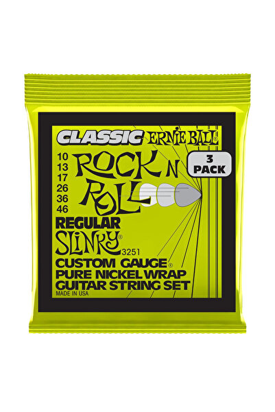 Ernie Ball P03251 Regular Slinky Classic Rnr Pure Nickel 10-46 Elektro Tel Se...