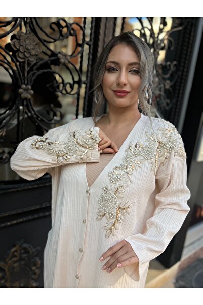 Roses Ekru Hırka Takım